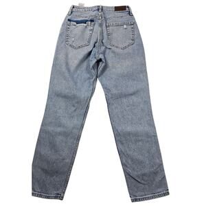 Hollister sz 1 25x27 distressed light cropped blue curvy high rise mom jeans EUC